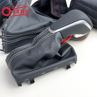 Black Gear Shift Knob with Leather Boot Gaiter LHD AT Auto Trans ONLY For Audi NEW A7 A6 PA STYLE C7 2016 2017 2018