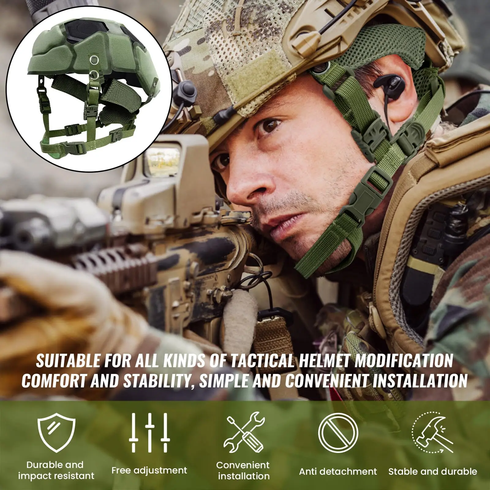 Tactical Helmet Pads & Helmet Chin Strap Replacement, Replacement Helmet Accessories Kits for Team Wendy, Outdoor Hunting Gear