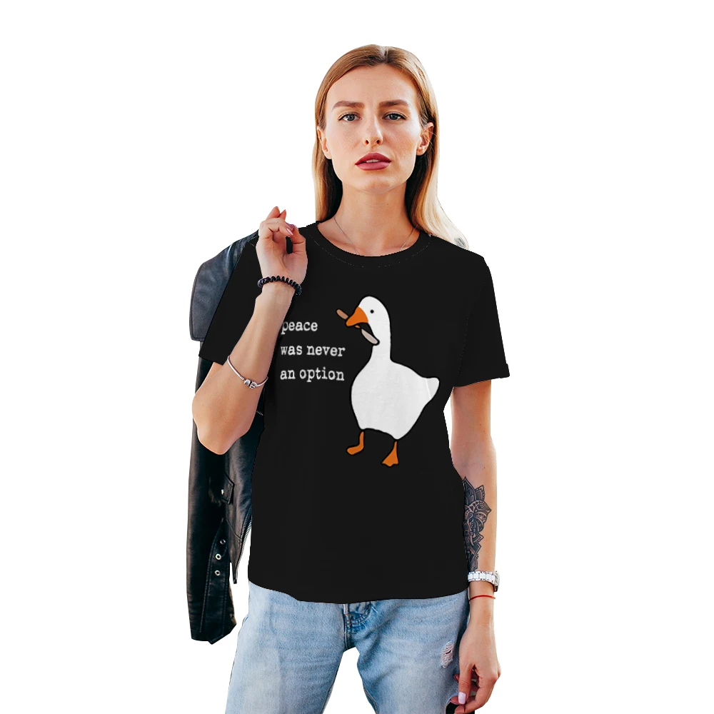 Duck Cartoon Funny Tshirt Interesting Goose Animal Round Neck Breathable T Shirts Fashion Street Casual New In Tops & Tees