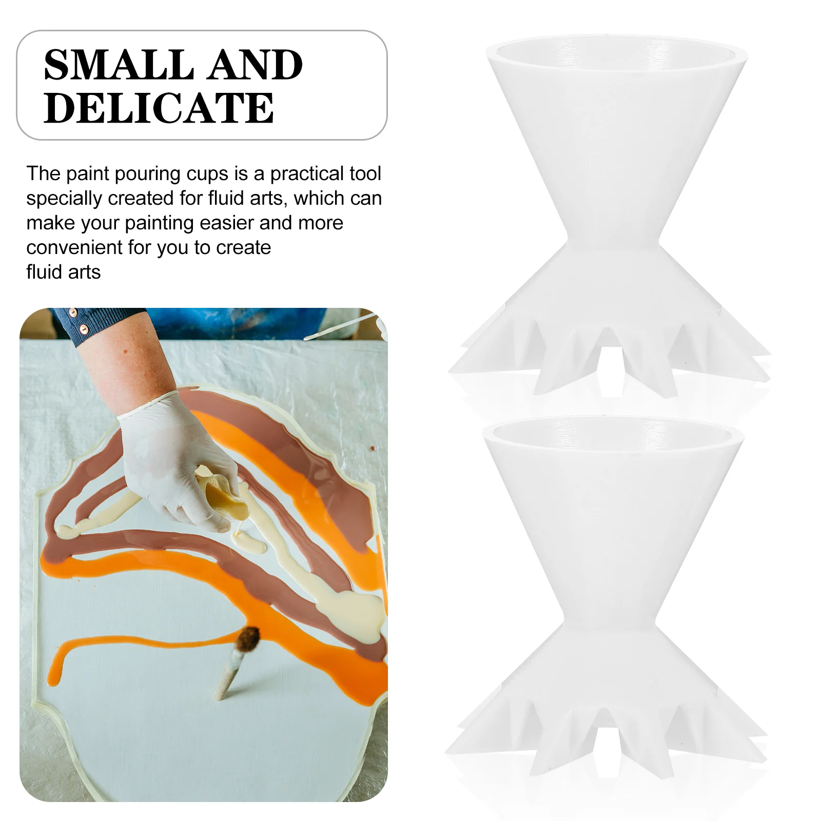 3 Pcs Pouring Split Cups Funnel Paint Mixing Mugs Painting Silicone for White Silica Gel