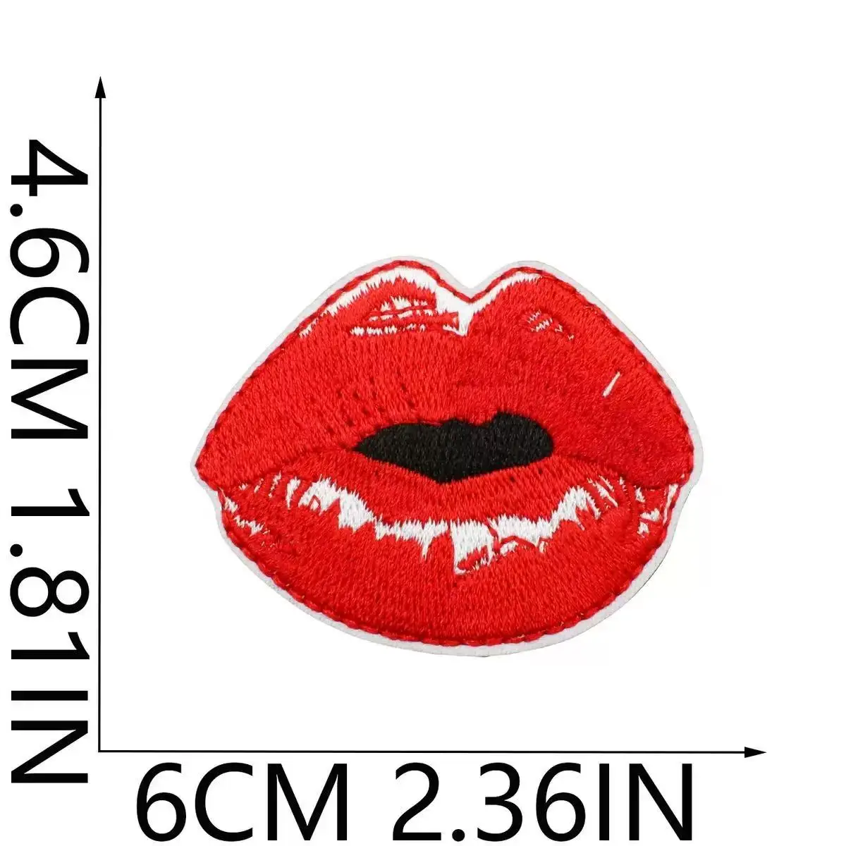 4PCS Valentine’s Iron-On Patches – Red Lips, Wine Glass, Cocktail & Strawberry Cake Appliqués for DIY Clothes, Bags, Wallets, Sl
