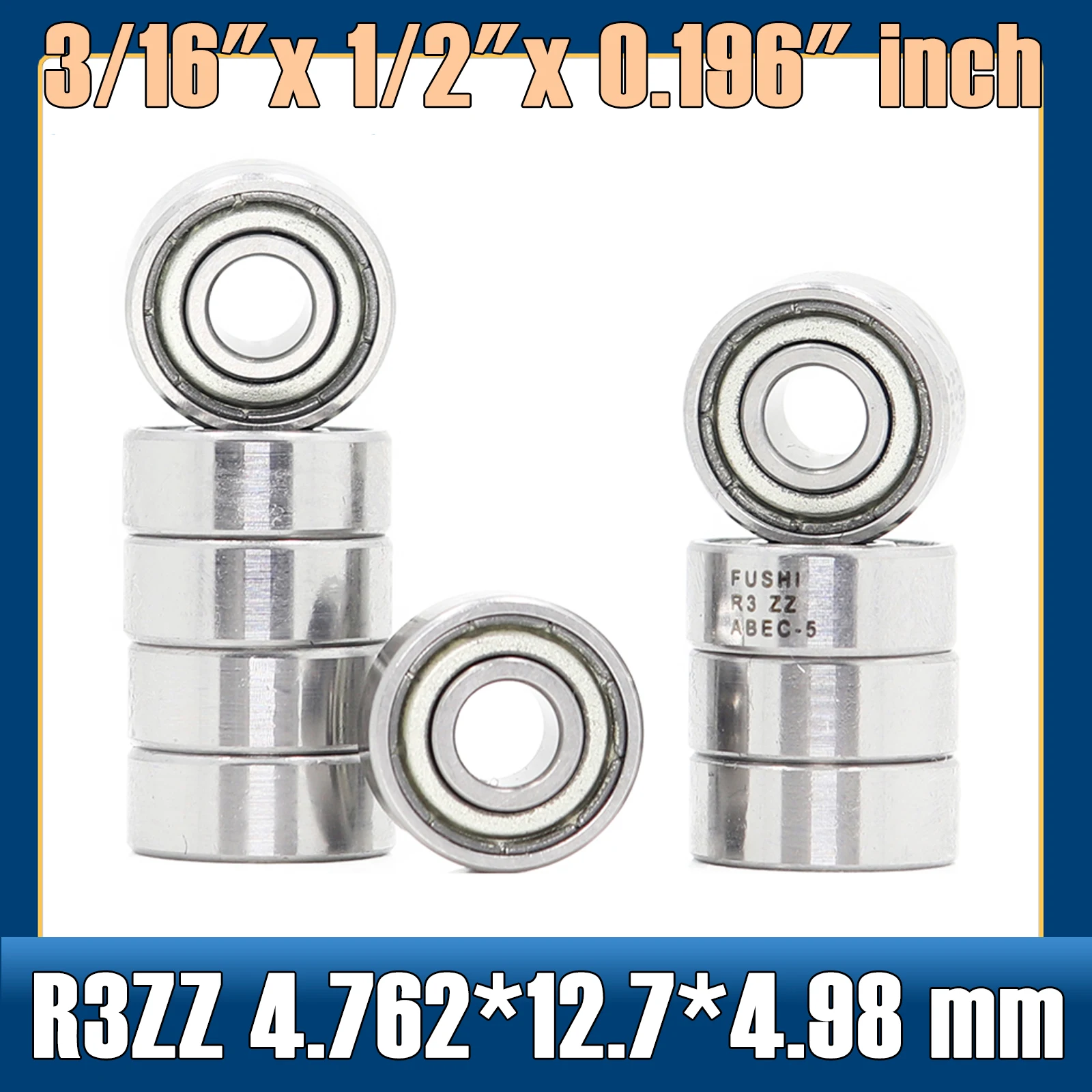 R3ZZ Bearing ABEC-5 ( 10 PCS ) 3/16