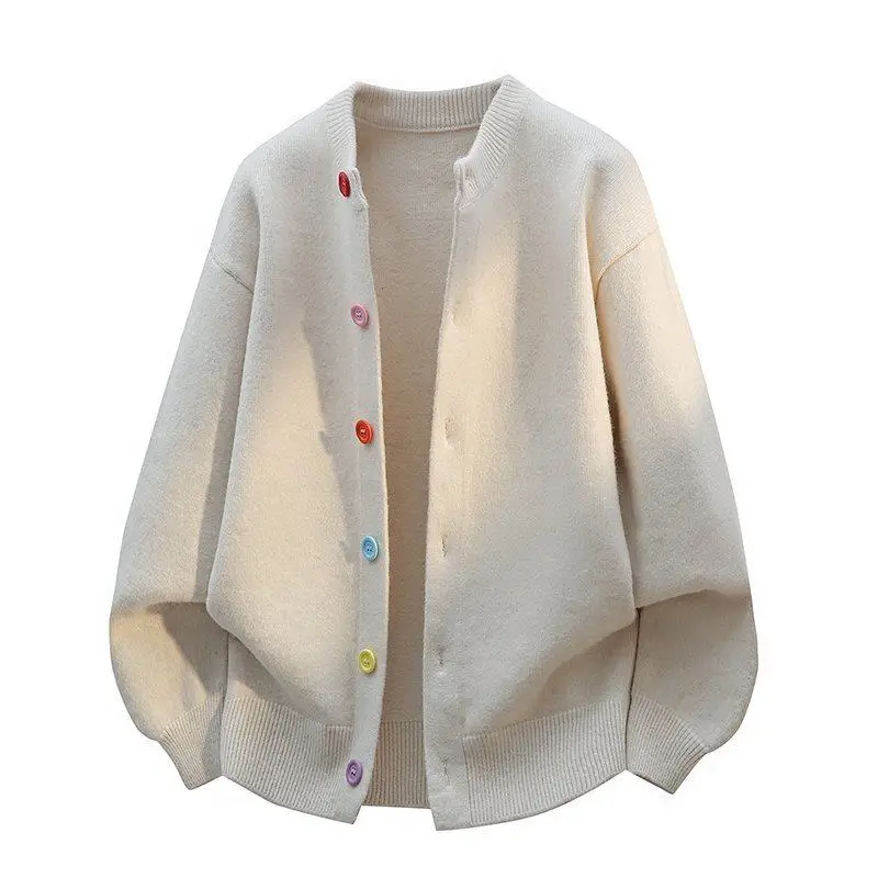 

Модный мужской вязаный кардиган с длинным рукавом, повседневный, для работы, простой, весенний, молодежный, с круглым вырезом, Vitali Color