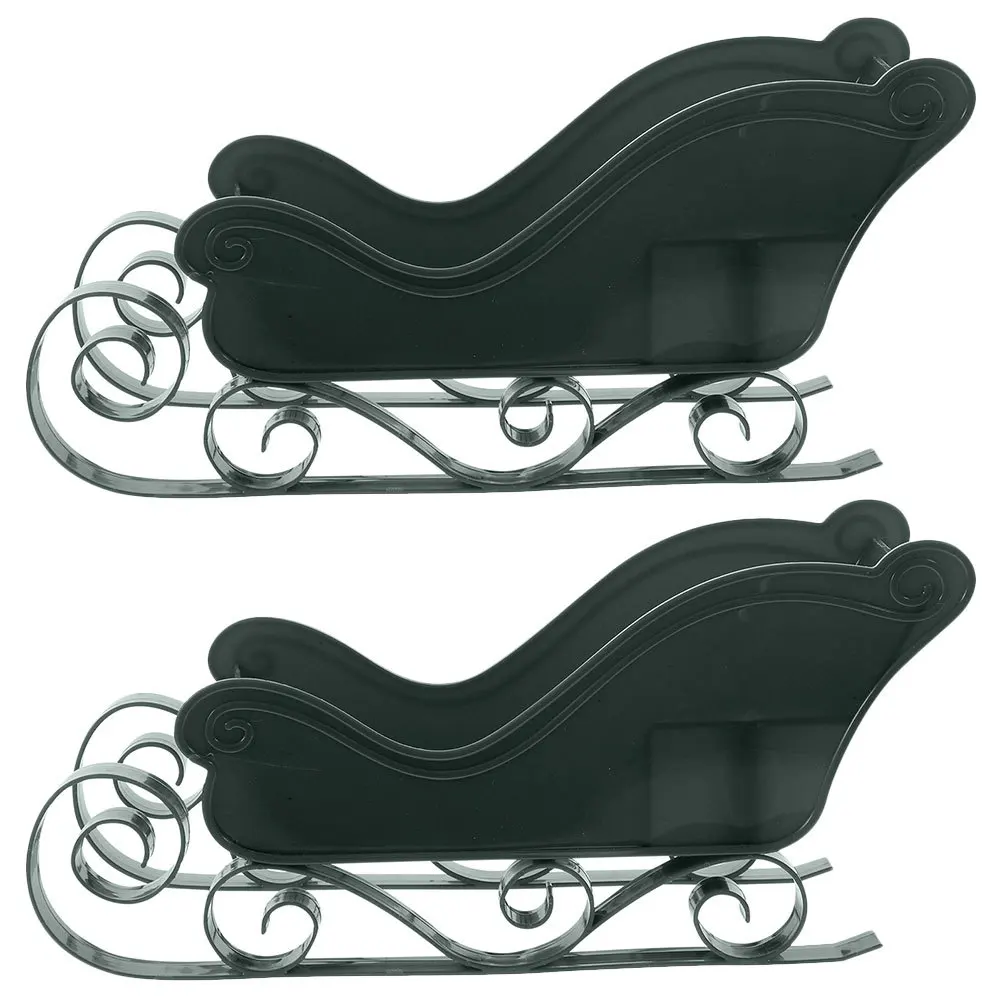 2 Pcs Tabletop Sleigh Mini Decoration for Presents Sled Centerpiece Desktop Ornament