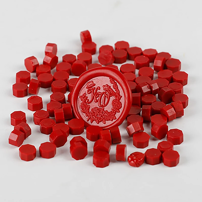 

Red 100Pcs Sealing Wax Seal Beads Beans Stamp for DIY Craft Wedding Birthday Party Invitation Wax seal Ancient Sealing Wax