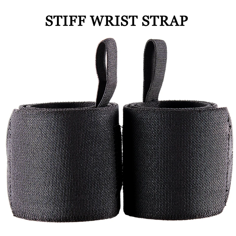 Stiff Wrist Strap for Weightlifting, Red Nylon, Powerlifting Wrist Wraps, Strength Training, Padded Sport Safety, 1Pair