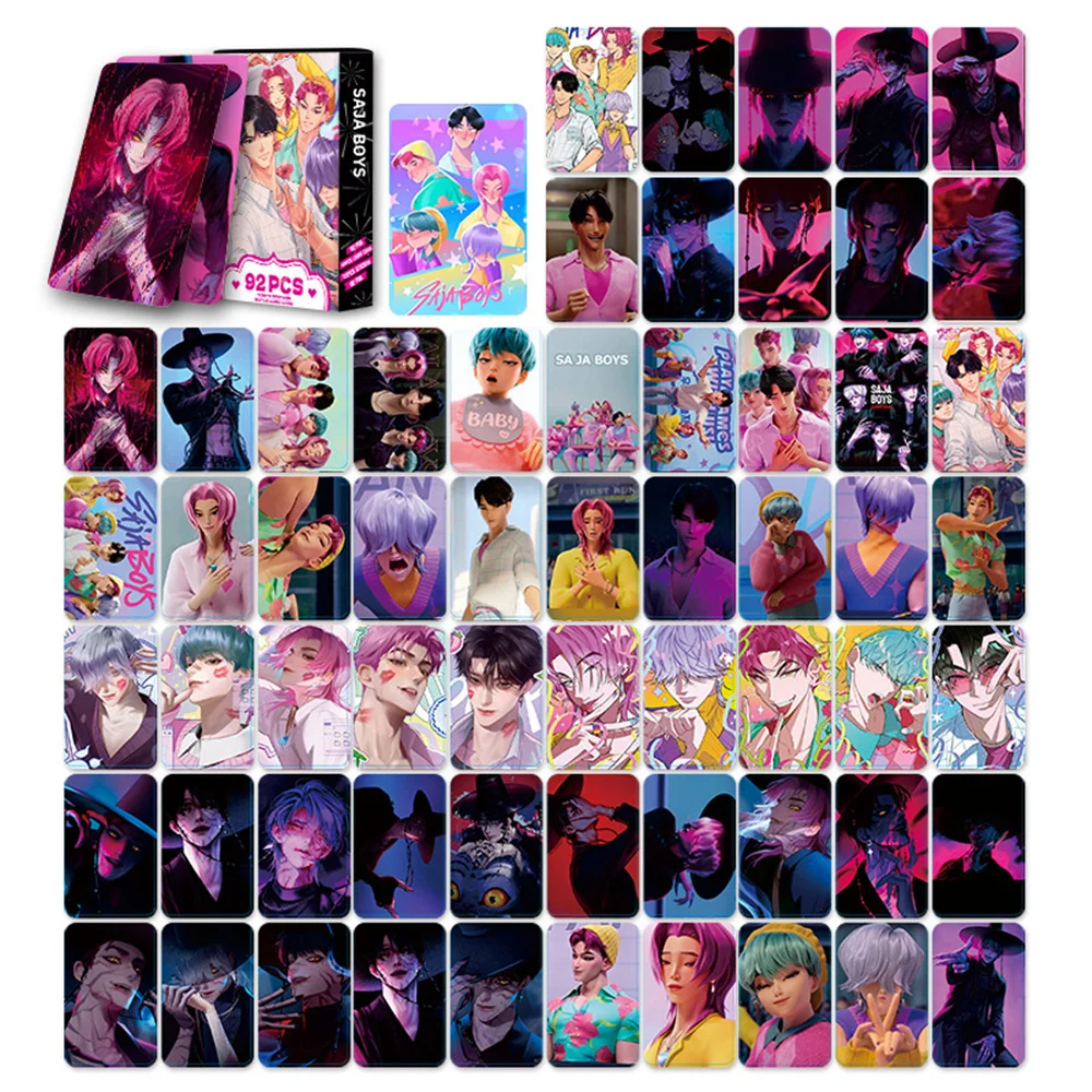 92 stks/set K-POP Demon Hunter Lomo Kaart Sticker Huntr/X Saja Jongens Collectie Foto Game Kaarten Anime Kinderen speelgoed Cosplay Fans Geschenken