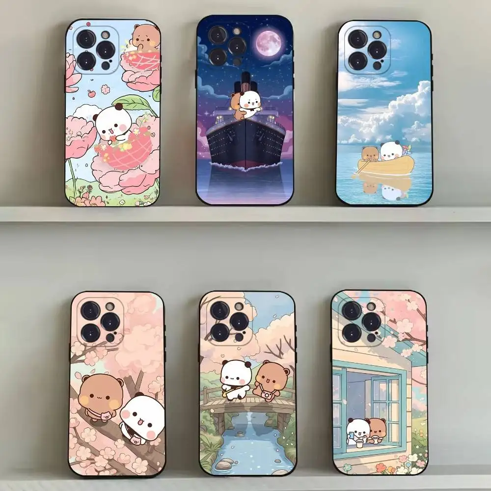 

Cute BuBu D-DuDu Phone Case For iPhone 16,15,14,13,12,11,Pro,Max,Plus,X,XS,SE4,E,Mini,Soft Black Case
