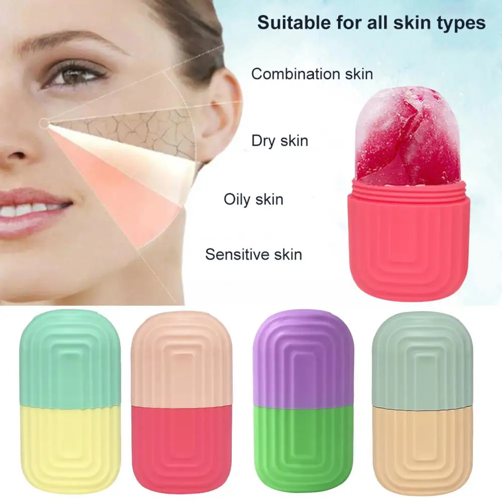 Ice Roller Face Massager Reusable Ice Compress Puffy Eye Bag Removal Pores Shrink Face Silicone Ice Mold Women Skin Care Tool