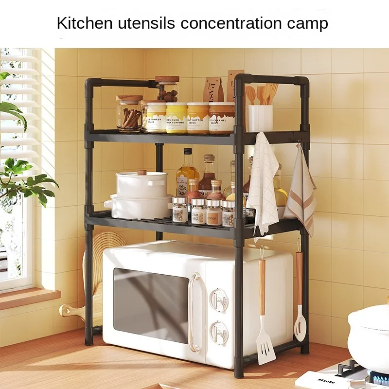 

Multilayer Kitchen Microwave Storage Rack Seasoning Oven Storage Rack Large Capacity Kitchen Organizer Simple Dish Drying Rack