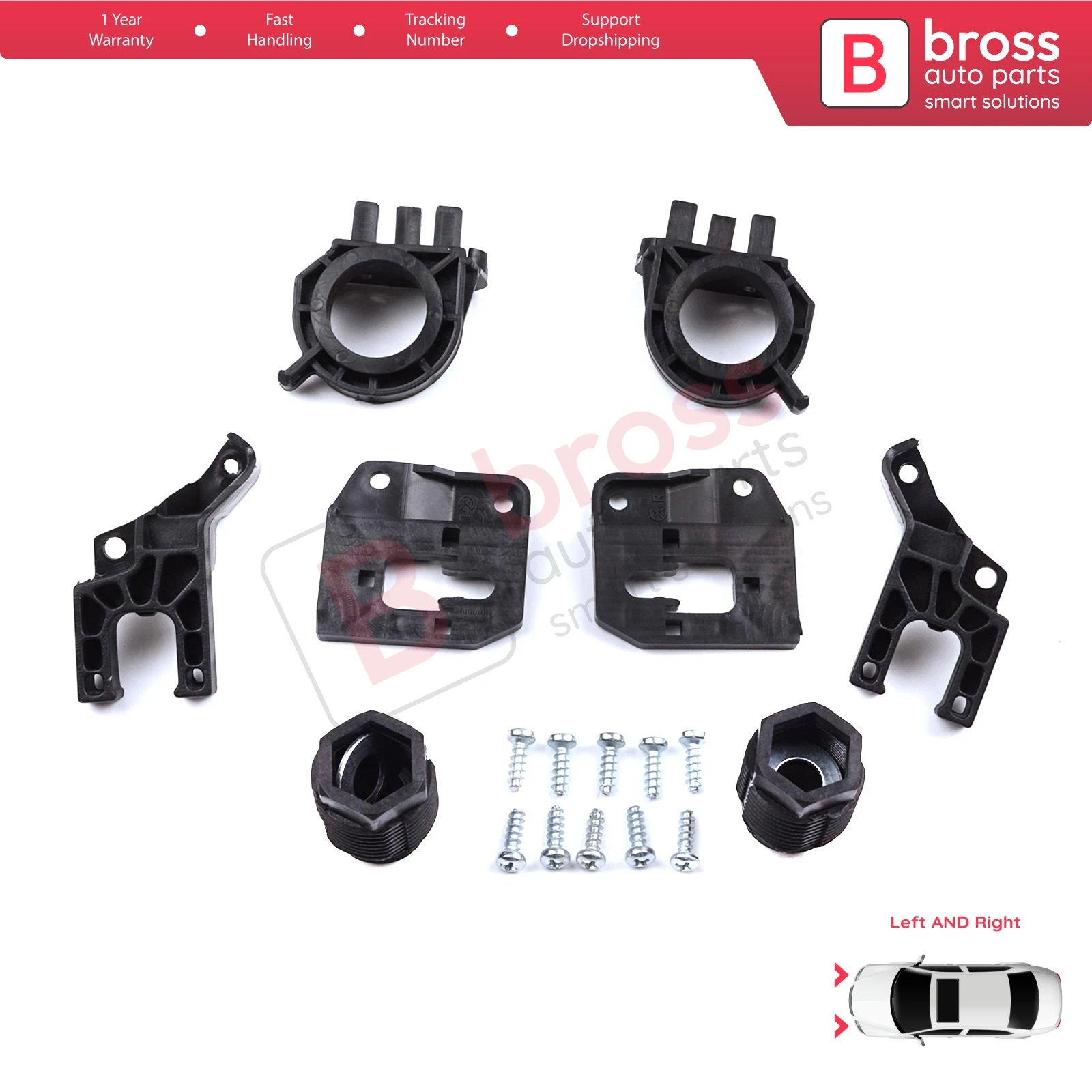 

BHL567 Headlight Holder Mount Repair Bracket Tab Set Left Right for Audi A4 B9 8W 8W5 8WD 8W2 8WC 2016-On 8W0998121 8W0998122