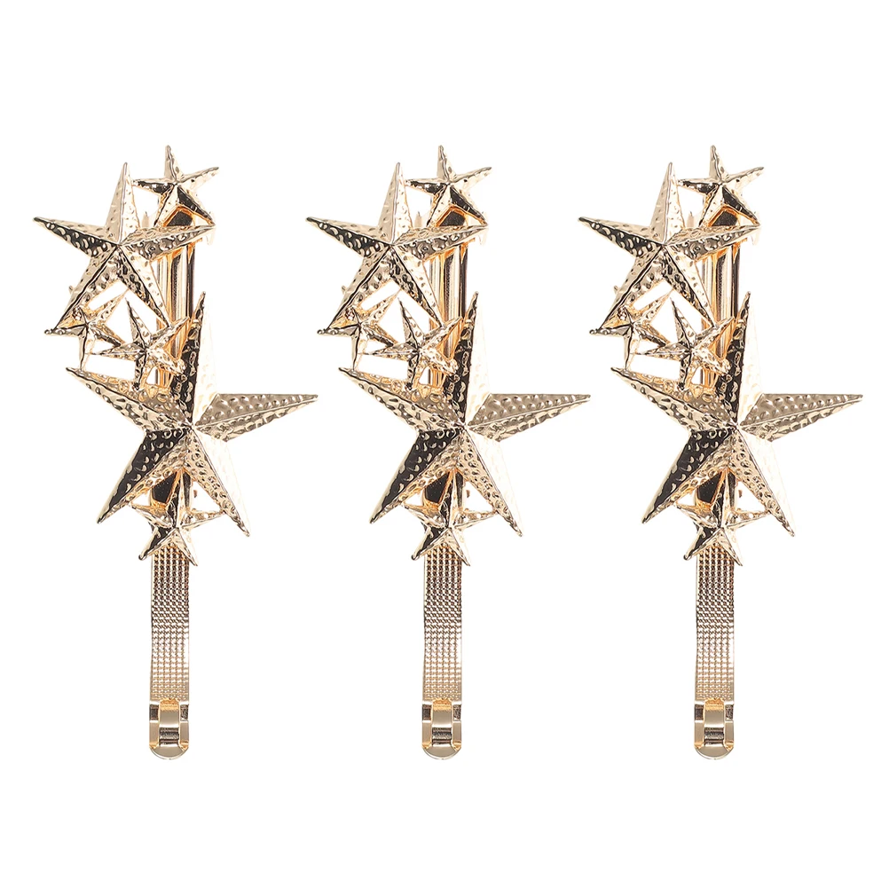 

3 Pcs Hairpin Kawaii Hair Accessories Irregular Sized Alloy Star Clips Durable Women Hair Accessories Versatile Hairstyles