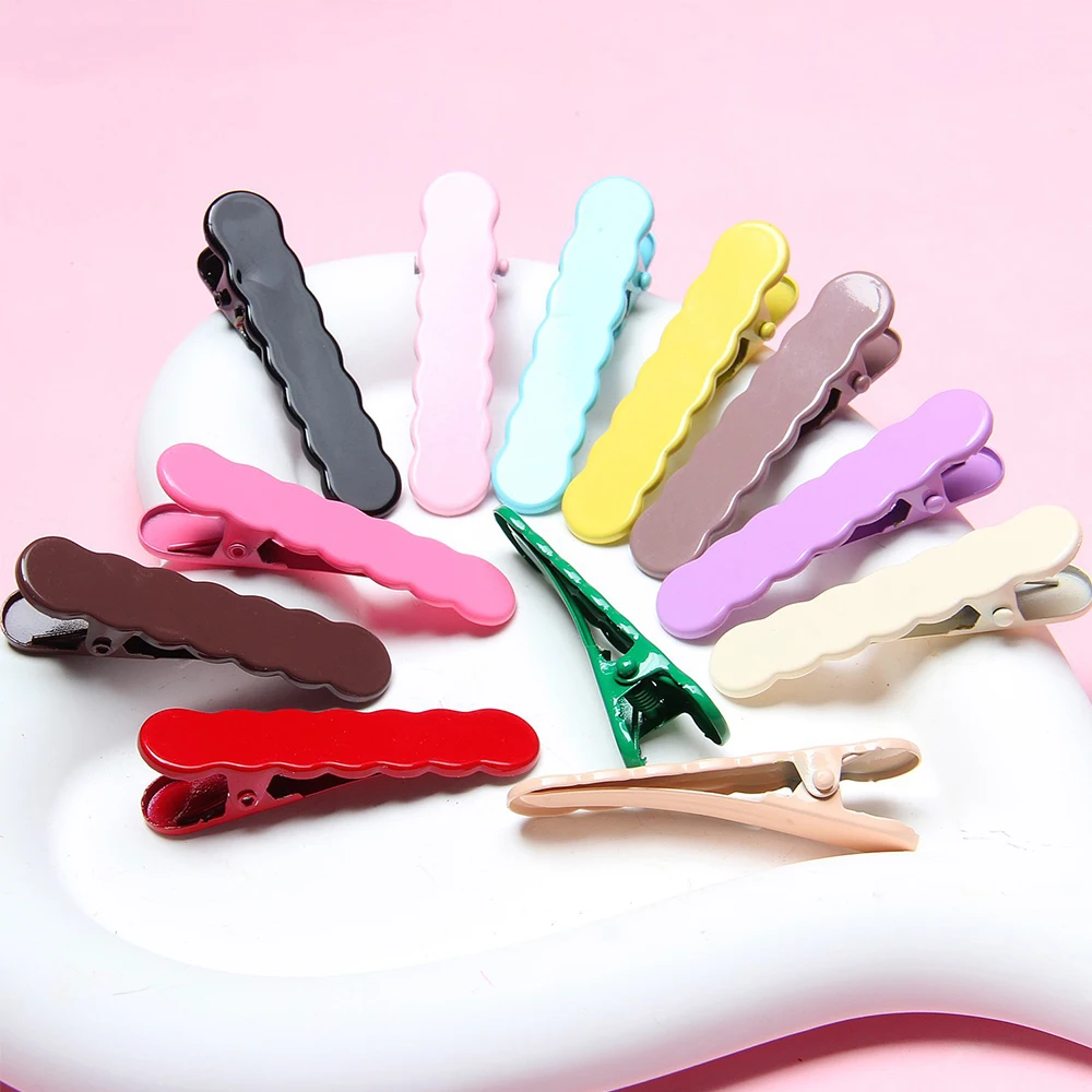 5/10 Pieces Metal Wave Hair Clips Colorful Hair Jewelry Wholesale Bangs Clip One Word Clip DIY Hair Accessories for Women