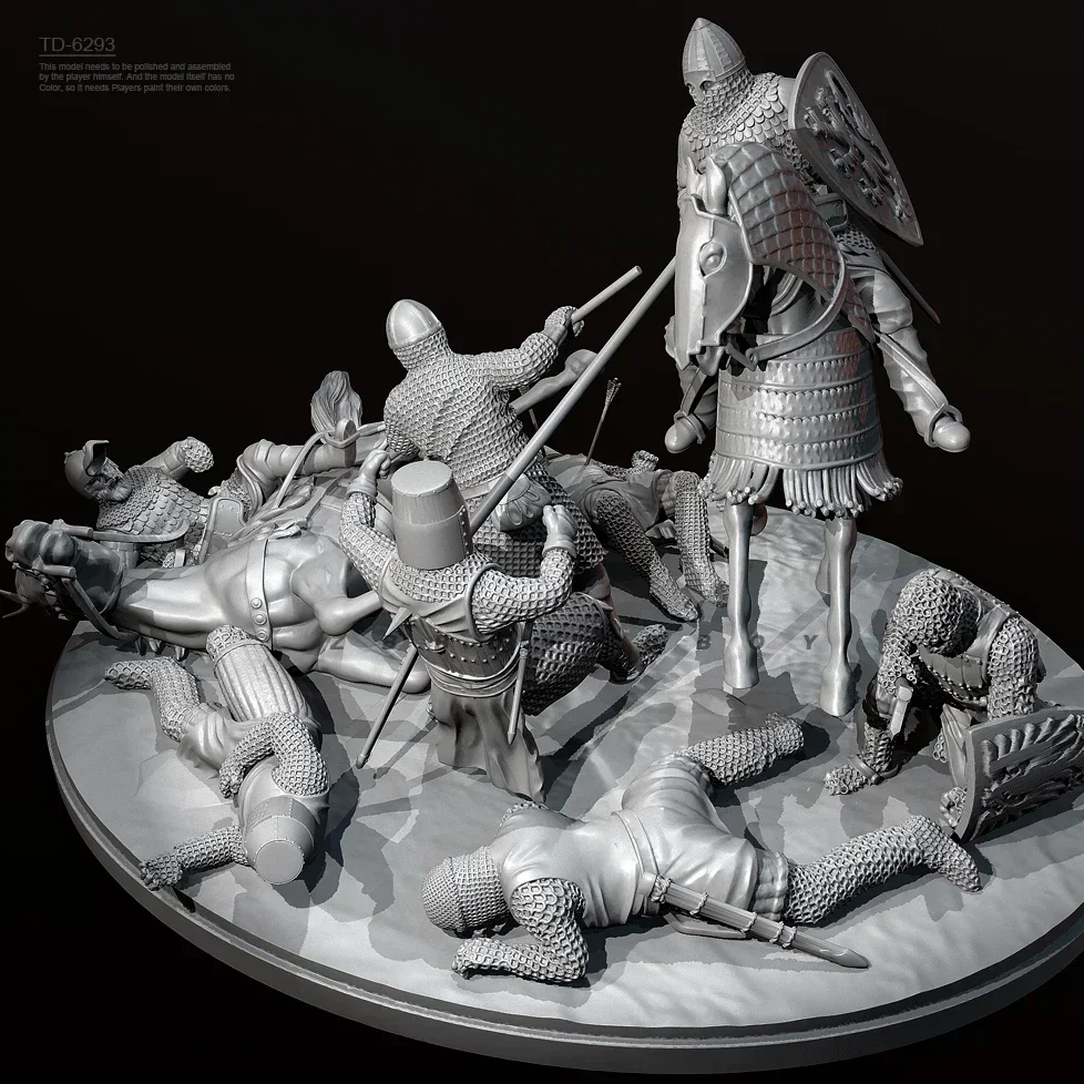 38mm  Resin model kits figure colorless and self-assembled（3D Printing ) Medieval Soldier TD-6293/3D