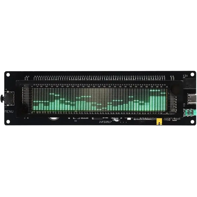 A92P Audio Analyzer Board With VFD Display-Music Clock Display, 3.5Mm AUX/MIC Input, Model Code JVFD2517(N Narrow Resolution
