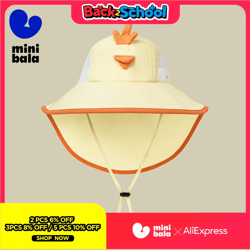 

Mini Bala Boys Girls Adjustable Sun Hat Breathable Baby Cap with Cute Animal Design Summer Outdoor Hat