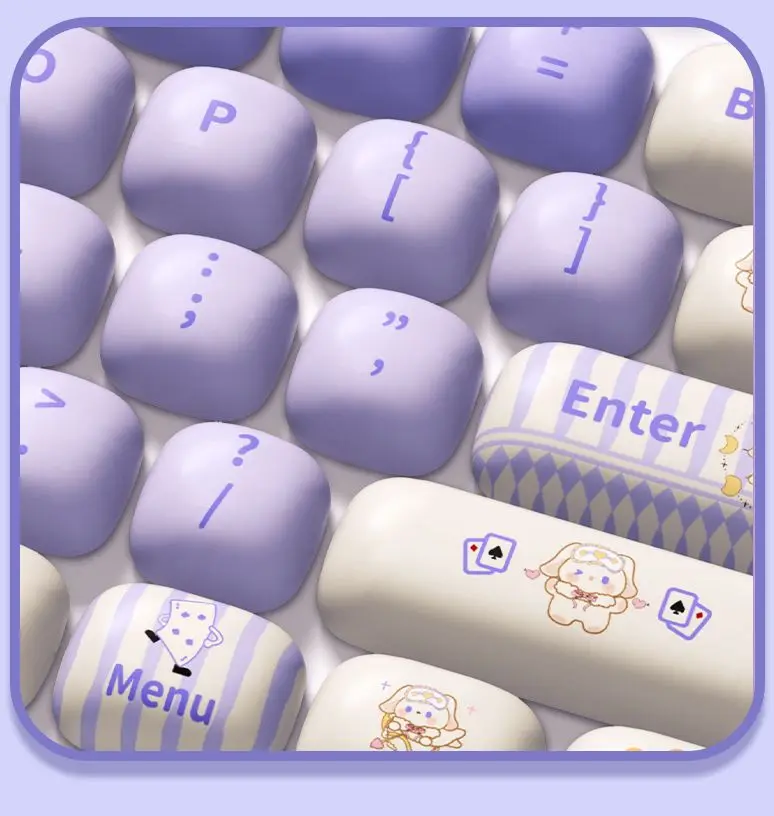 146 مفتاح ماجيك لوب الأذن أرنب موضوع KeyCap أنيمي لطيف كيكابس MOG ارتفاع كري PBT التسامي الرياضة الإلكترونية مكتب لوحة المفاتيح Keycap