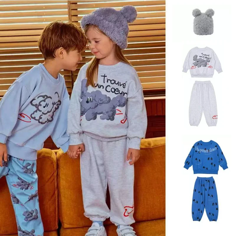 

Children's Sweatshirt Set 2026 New Boys' Girls' Hoodies Cartoon Fleece Lining Warm Boys' Casual Sweatshirts Children's Clothing