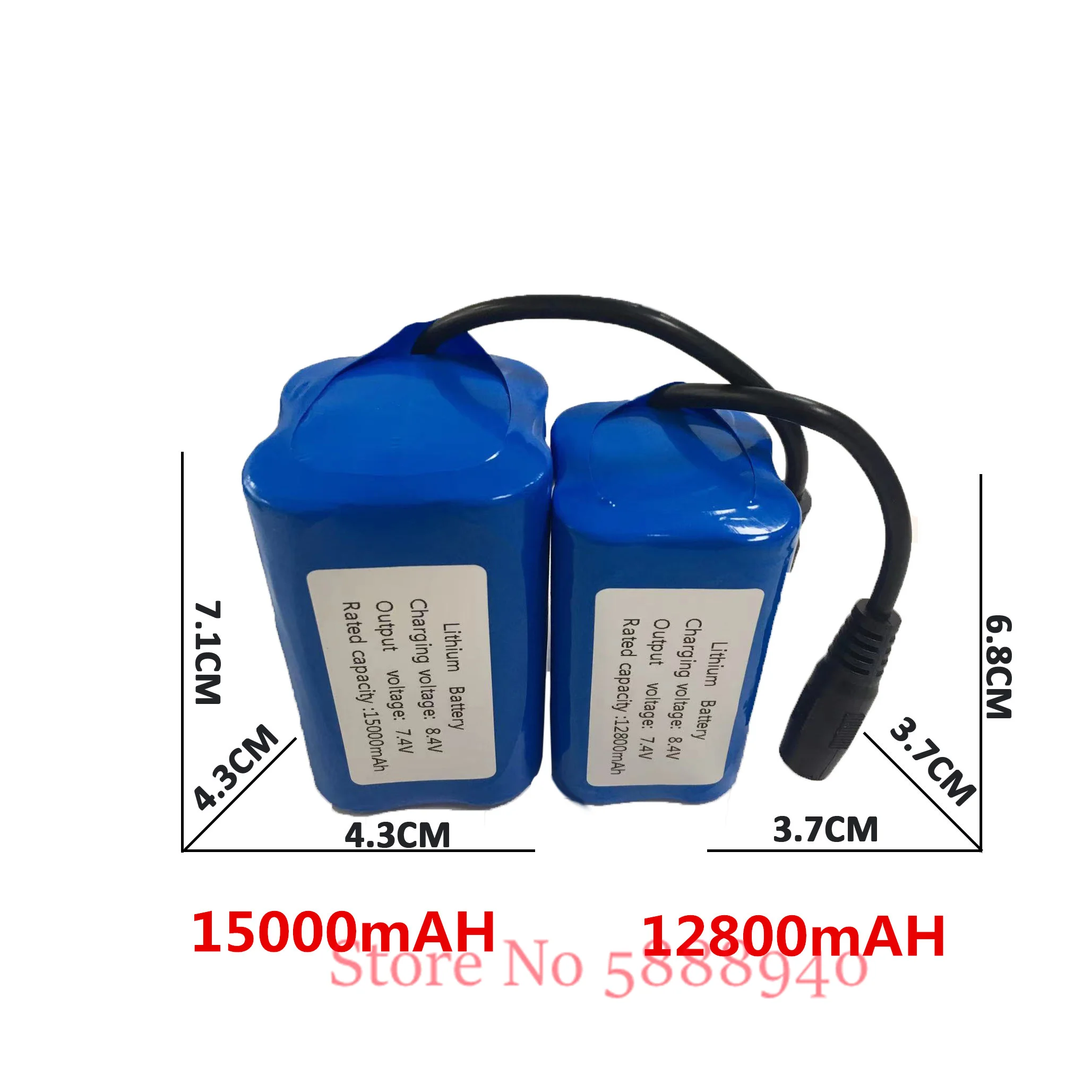 Piezas de repuesto para barco de cebo de pesca a Control remoto, accesorios de batería de 7,4 V, 12800Mah, 15000Mah, V020, T188, T888, V18, D16,