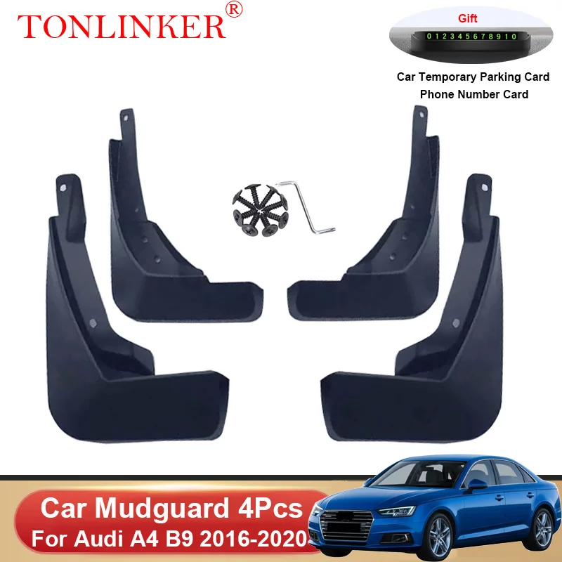 

TONLINKER Car Mudguard For Audi A4 B9 Sedan 2016 2017 2018 2019 2020 Mudguards Splash Guards Fender Mudflaps 4pcs Accessories