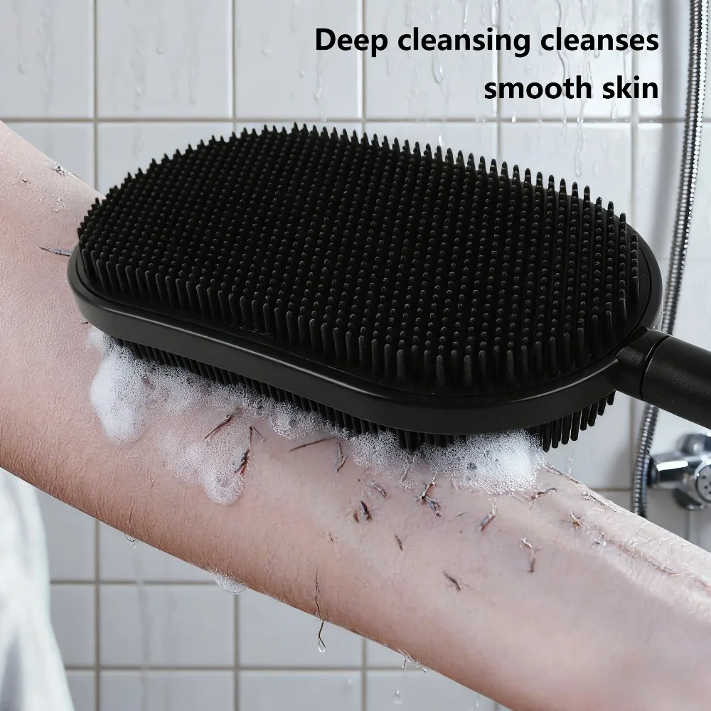 

69cm Adjustable Shower Back Scrubber Dual Sided Exfoliating Massage Long Brush uses for back arms legs feet cleaning