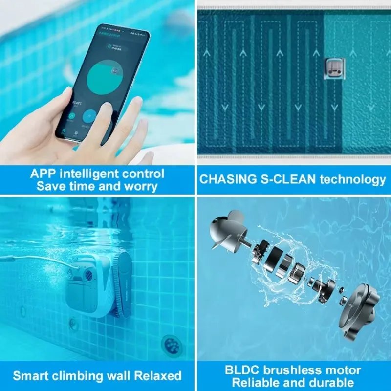 

Fenlin Automatic ic Pool Cleaner Electric for Swimming Pool Cleaning Made of Durable Plastic