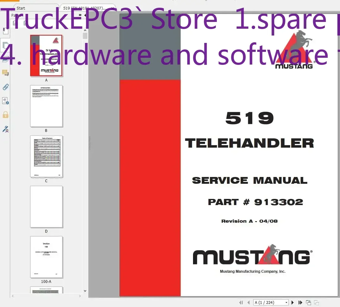 

TruckEPC3 Mustang Machinery Heavy Equipment 4,14 ГБ PDF 2022, сервисные инструкции DVD