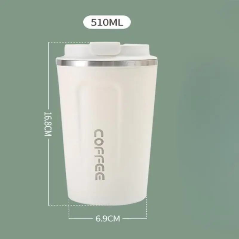510 ml Edelstahl-Kaffeebecher, tragbarer Thermobecher, Vakuum-Thermoskanne, Auto-Thermobecher, hält Kalt und Warm, Thermobecher, Kaffeetasse