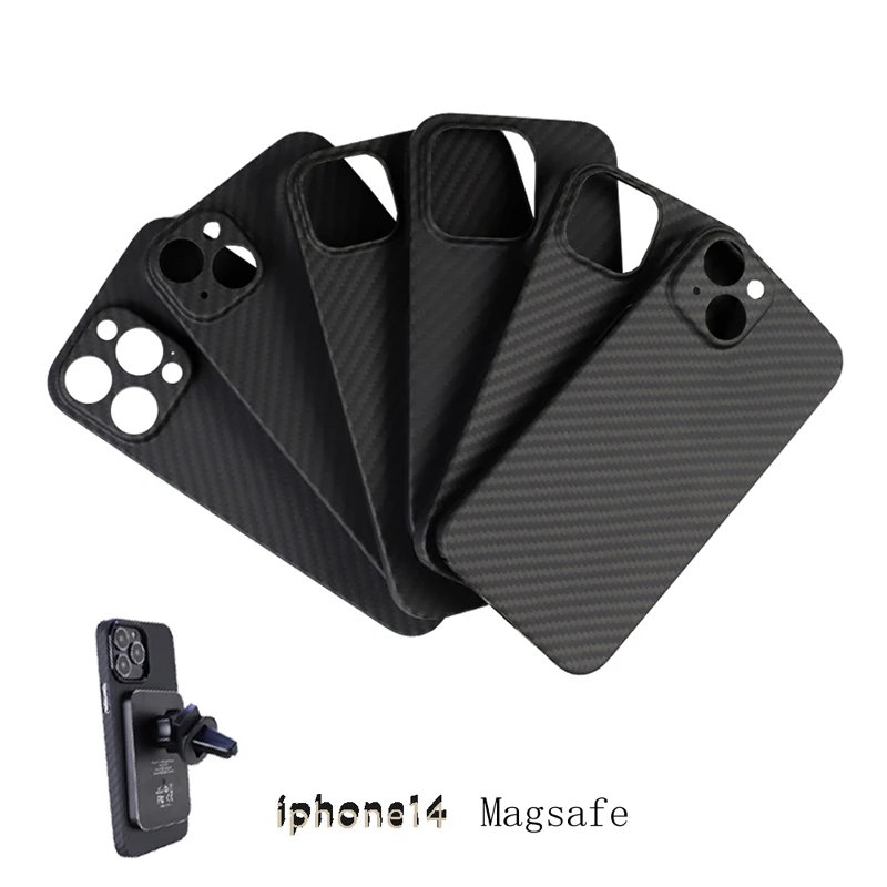 Case for Apple iPhone 15 14 Pro Max Plus Magsafe Magnetic Real Carbon Fiber Aramid Cell Mobile Phone Protective Cover Shell