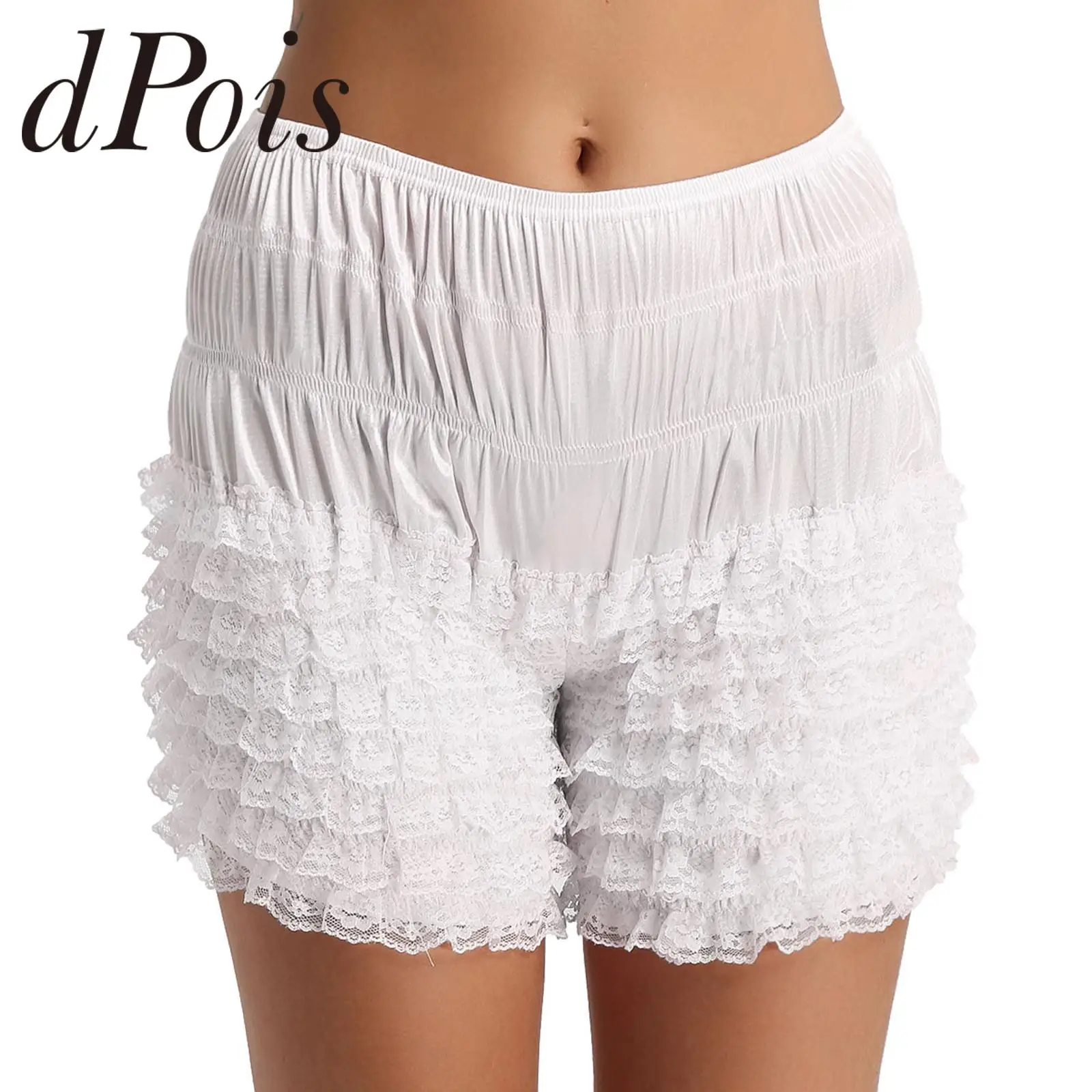 Womens Ruffle Summer Casual Yoga Shorts Bloomer Lace Stretch Frilly Knickers Layered Boyshort Femme Woman Dance Shorts