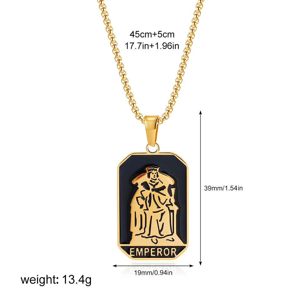 جديد بطاقة التارو قلادة الشمس ستار القمر الشيطان العين الإمبراطور قلادة لا تغيير لون مجوهرات من صلب لا يصدأ 18K مطلية بالذهب الديكور #6