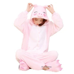 Kigurumi Tier Erwachsene Schwein Frosch Onesies Frauen Winter weichen Flanell Pyjamas Set Cosplay Kostüme Panda Overall Weihnachts geschenk