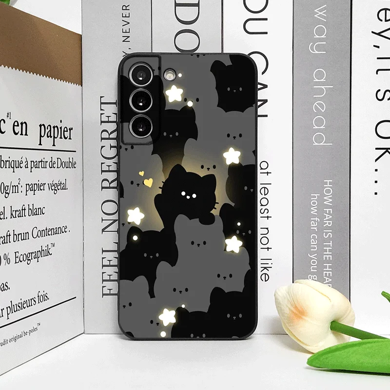 Cartoon Schwarz Weiß Katze Paar Telefon Fall für OnePlus 13 12 13R 11 10 9 8 Pro Nord 4 N100 N20 CE3 ACE2 ACE3 5G Gepaart Soft Cover