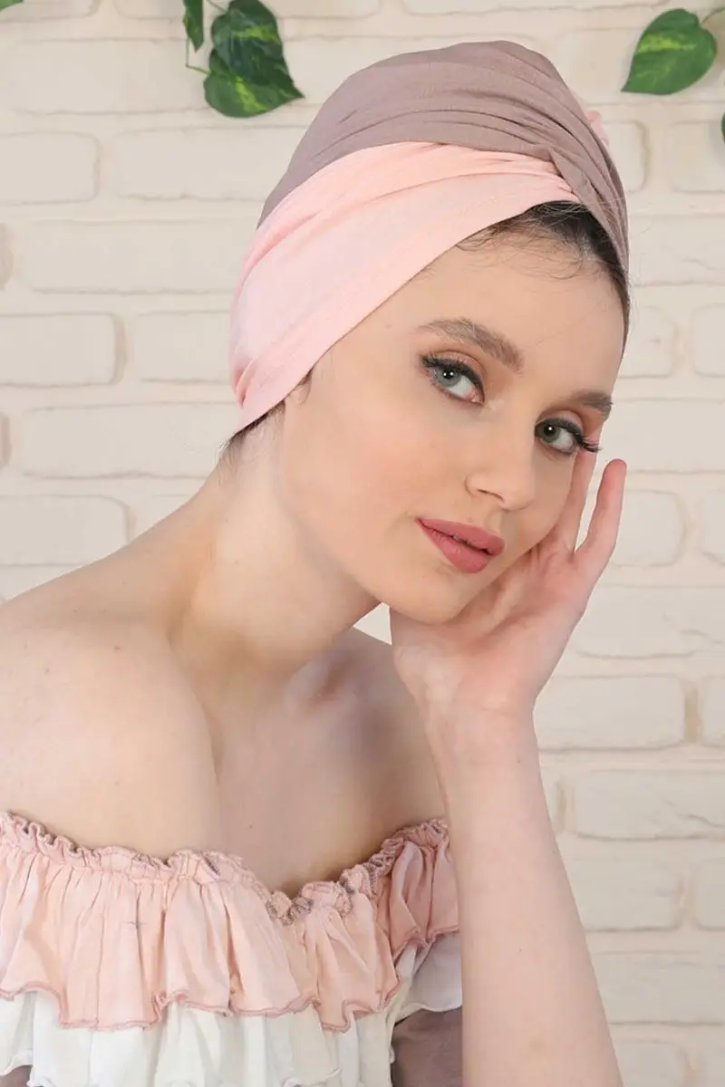 Hijab Knochen zwei farbe nerz