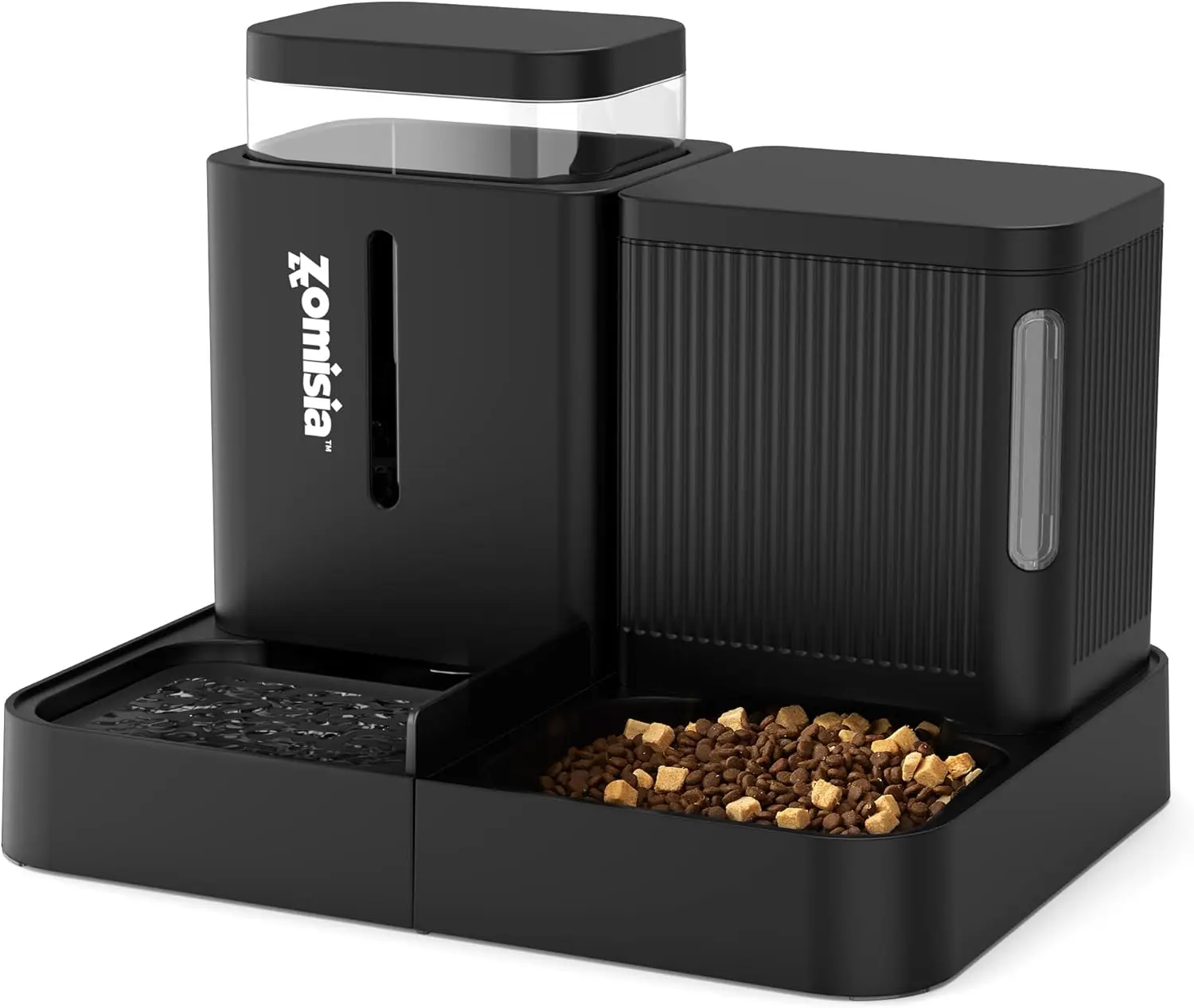 

2-in-1 Automatic Dog Feeder with Rotatable Design, Large Capacity for Small Dogs, Black, 1.6GAL x 2 Pack