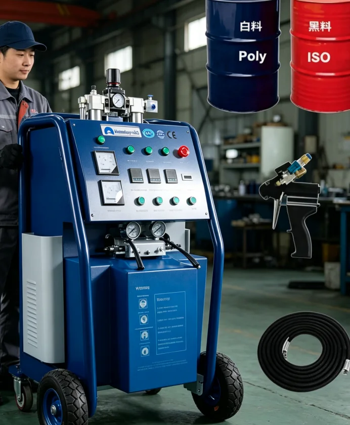 Two-Components Polyurethane Coating Insulation Spraying Foam Machine 1 Year Warranty 10 kW 220V 150kg