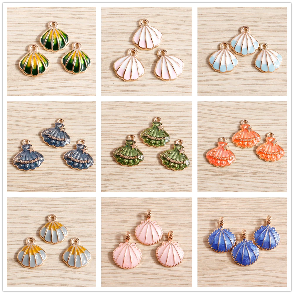 

Tusember 10pcs Cute Marine Organism Enamel Conch Shell Pendants for Jewelry Making Earrings Necklace Accessories Supply