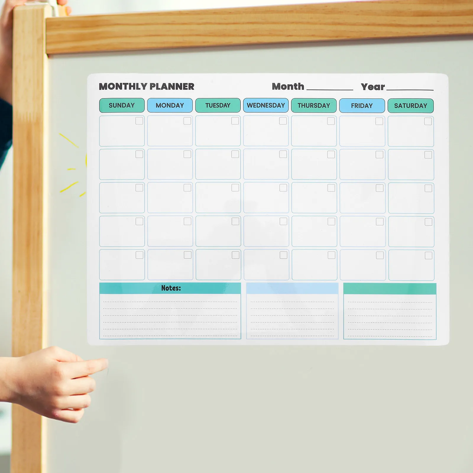 Weekly & Monthly Whiteboard Planner Chalk Board Dry Erase Calendar Whiteboard Message Board Memo Pad for Home Office Classroom