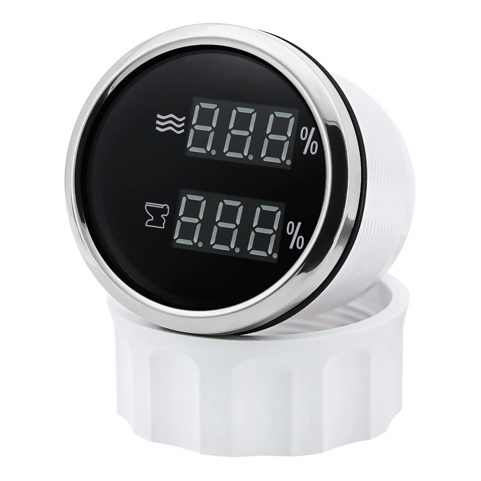 52mm Dual-Gauge-Wasserstandsanzeige 2-in-1 Abwasserstandsmesser mit Alarm Digital für Kraftstoffstandsensor 0-190ohm Auto Boot Yacht – Detail 7