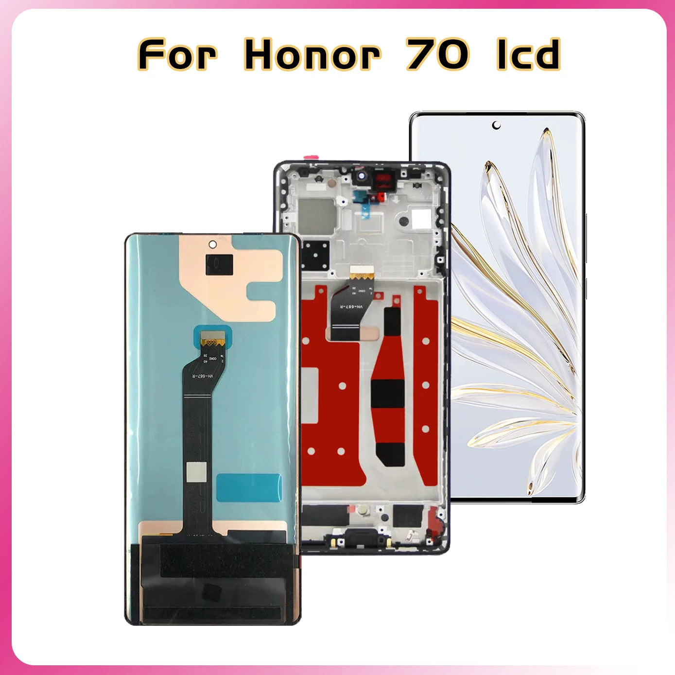 6.67\'\' AMOLED Screen For Huawei Honor 70 LCD FNE-AN00 FNE-NX9 Display Touch Screen Digitizer Assembly For Honor 70 LCD Display