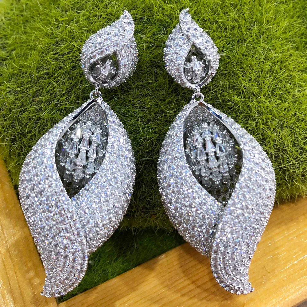 GODKI Luxury Shiny New Earrings for women Ladies Bridal Fashion Jewelry Cubic Zirconia New Design High Quality Gift