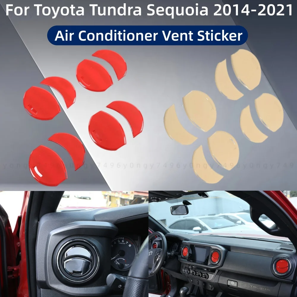 

Car Stickers Styling Air Conditioner Vent Sticker For Toyota Tundra Sequoia 2014 2015 2016 2017 2018-2021 Decoration Accessories