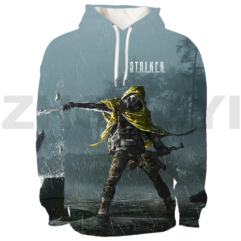 S.T.A.L.K.E.R. 2 Heart of Shadow Pullovers 3D Shooting War Game Stalker Men Clothing Hip Hop Sweatshirt Lounge Wear Anime Hoodie