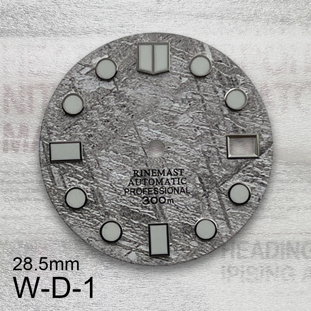 28.5mm S Logo Meteorite Dial Suitable For NH35/NH36 Japanese Movement C3 Strong Green Luminous Watch Modification Accessories