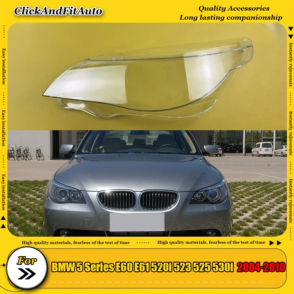 

For BMW 5 Series E60 E61 520i 523 525 530i 2004-2010 Front Headlight Cover Transparent Lampshade Headlamp Shell Plexiglass