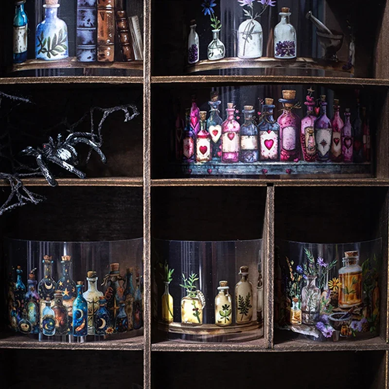 3rolls/3bags Witch's Magic Potion Bottle Series Bottle Aquascape PET Tape Creative Handbook Materials DIY Scrapbooking