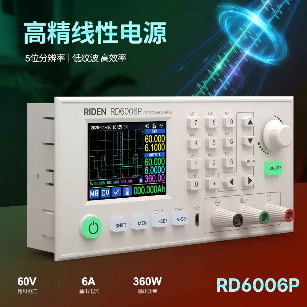 RD6006P CNC Five Position Adjustable DC Switch+Programmed Linear Power Supply Experimental Maintenance Stabilizer Source Table