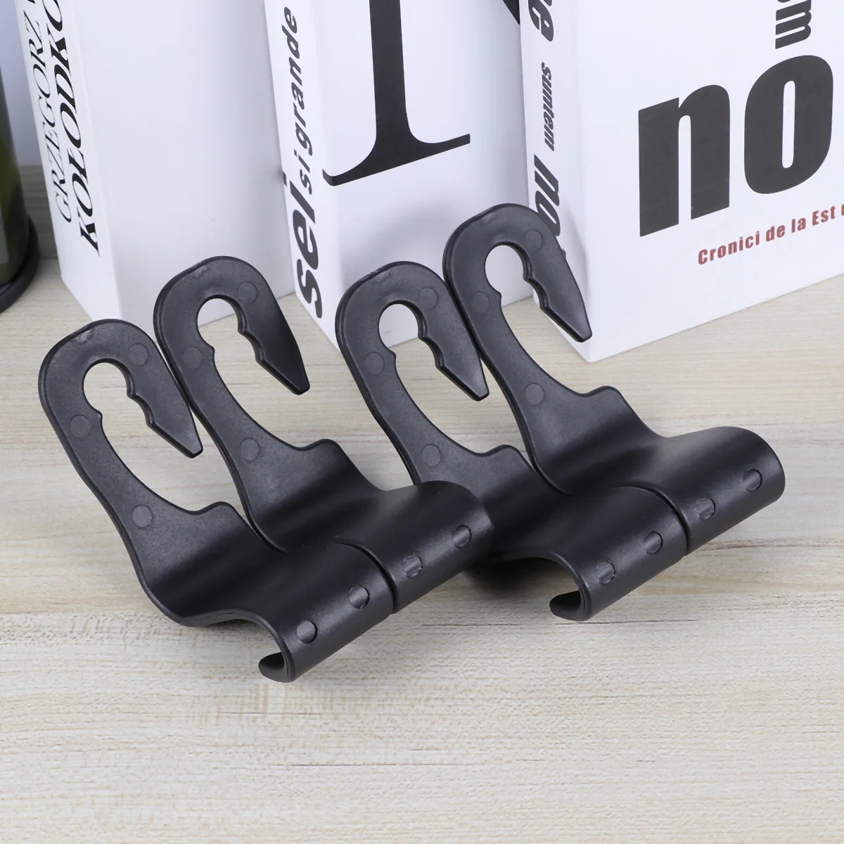 

4pcs Hooks Brown Premium Durable Storage Holder For Back Seat Car Accessories Multi-Functional Utility Hook Car Concealed