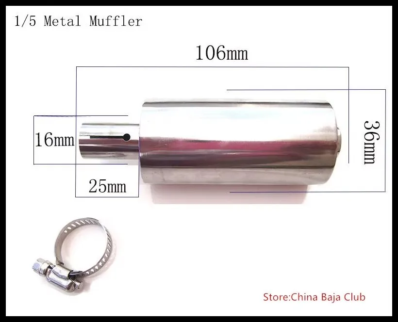 

Exhaust Tuned Pipe Muffler For Power RC HPI Baja Rc Boat
