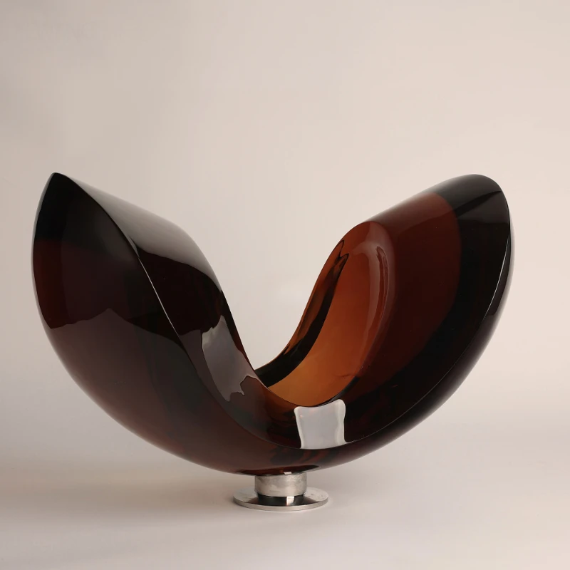 

High quality luxury acrylic ingot sculpture, transparent brown feng shui for home office commercial decoration